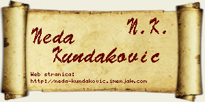 Neda Kundaković vizit kartica